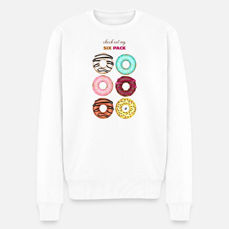 Sechs glasierte Donuts Abbildung mit Inschrift - Männer Premium Bio Pullover - Weiß