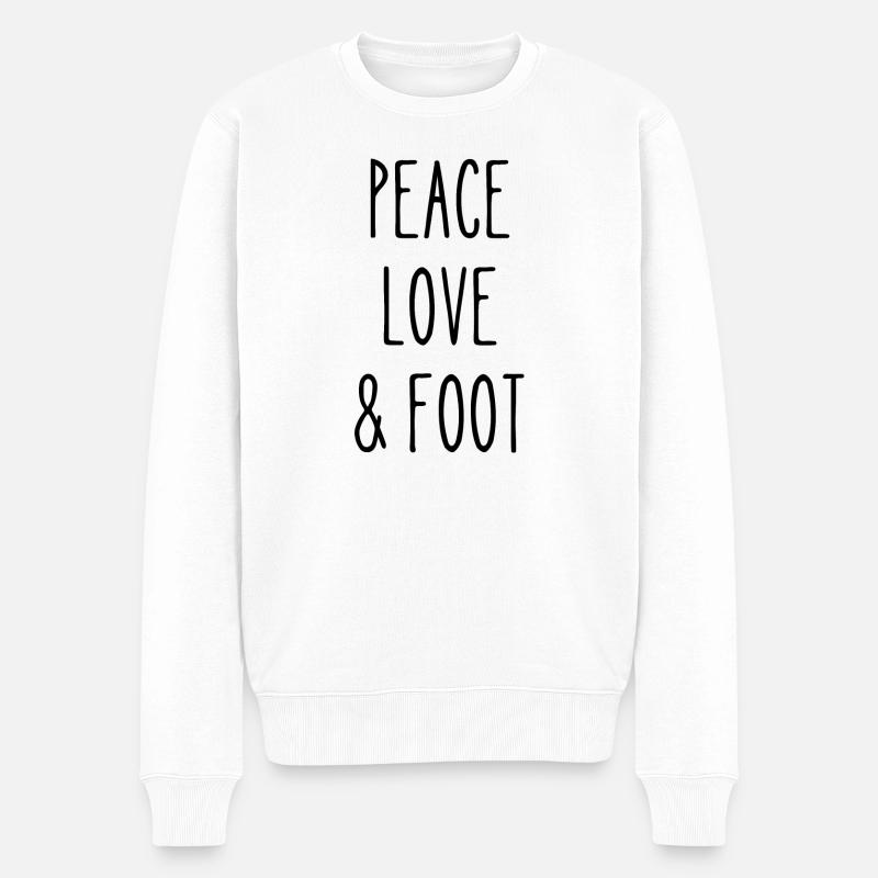 peace love foot - Pull Premium bio Homme - blanc
