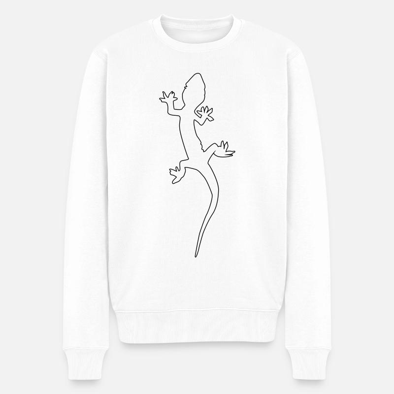 silhouette de lézard gecko - Pull Premium bio Homme - blanc