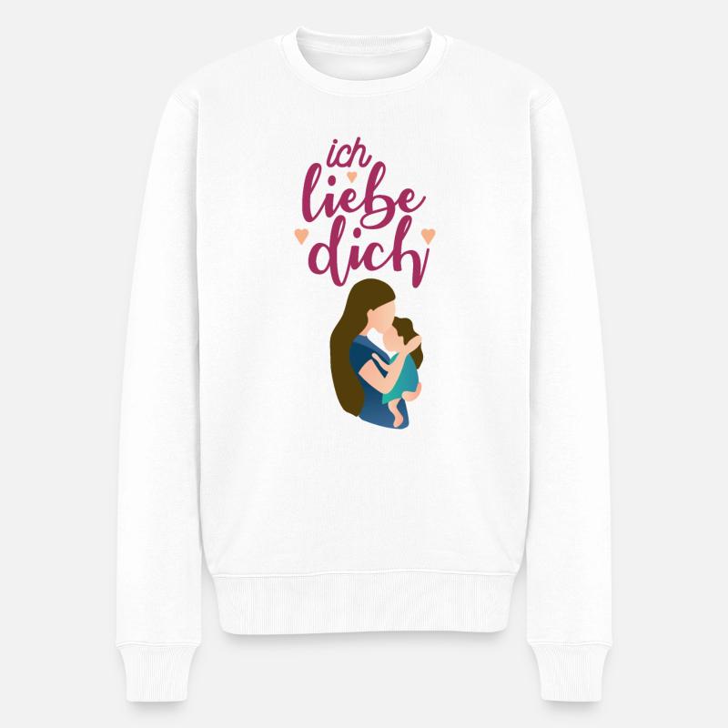 Ich liebe dich Mama - Männer Premium Bio Pullover - Weiß