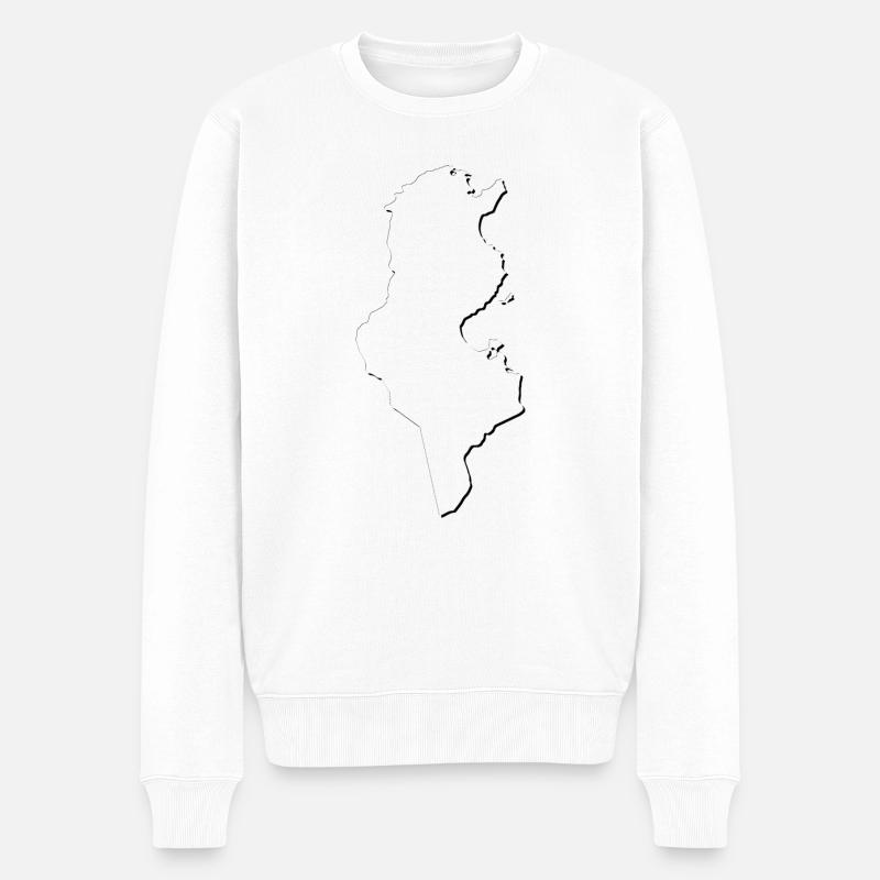 Carte de la Tunisie comme contour - Pull Premium bio Homme - blanc