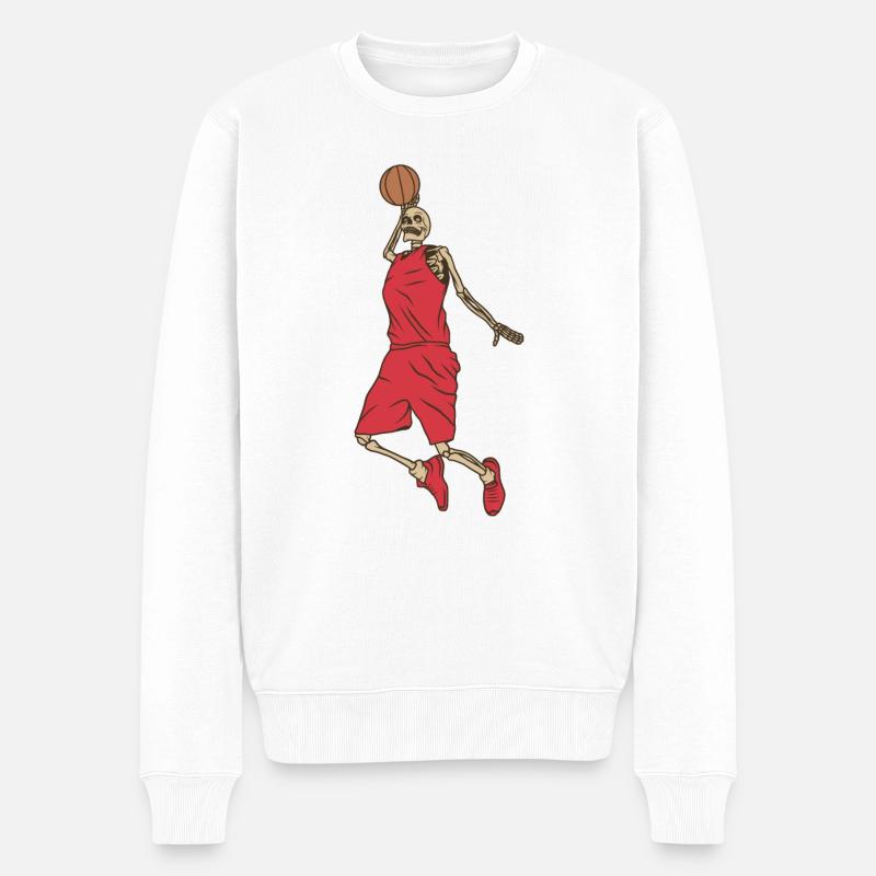 Basket-ball Squelette - Pull Premium bio Homme - blanc