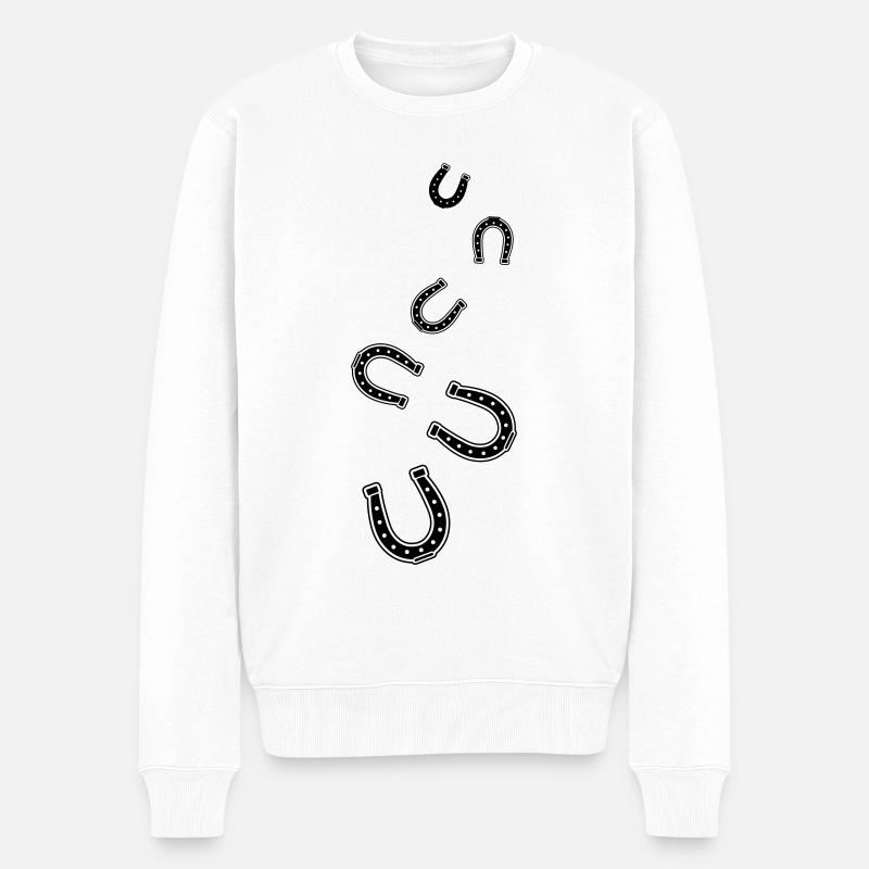 Hufeisen Symbol - Männer Premium Bio Pullover - Weiß