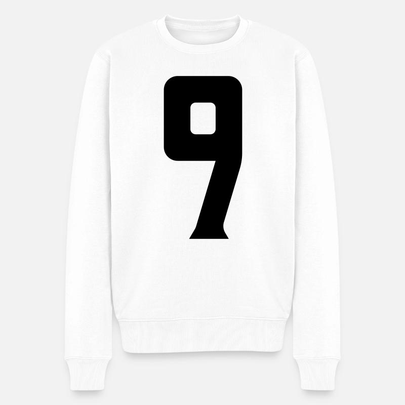 9 - Männer Premium Bio Pullover - Weiß