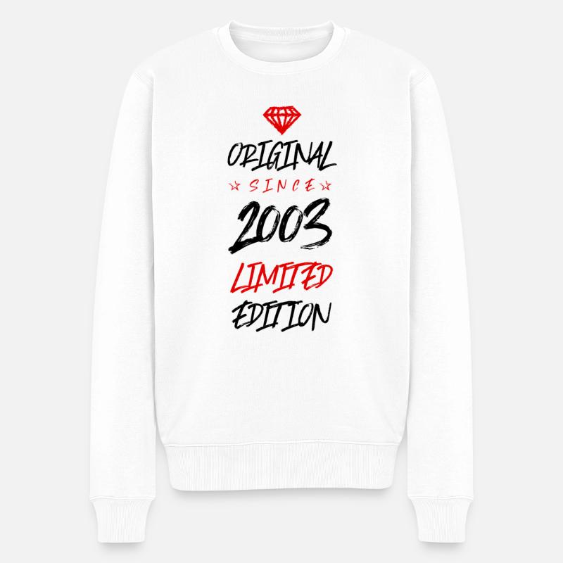 2003 limited edition - Männer Premium Bio Pullover - Weiß