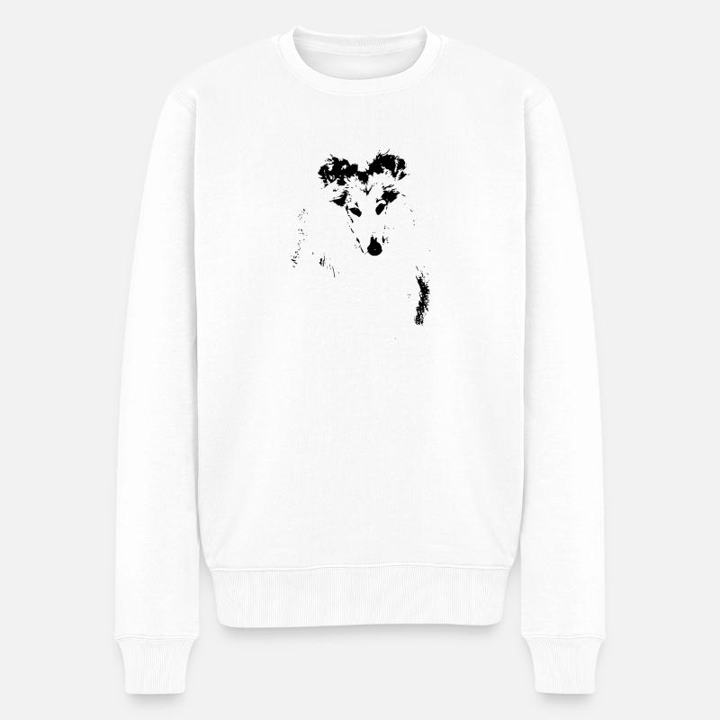 Hund - Männer Premium Bio Pullover - Weiß