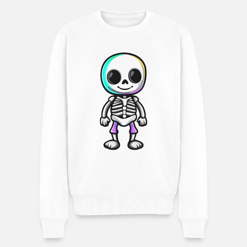 Skelett Halloween Baby - Männer Premium Bio Pullover - Weiß