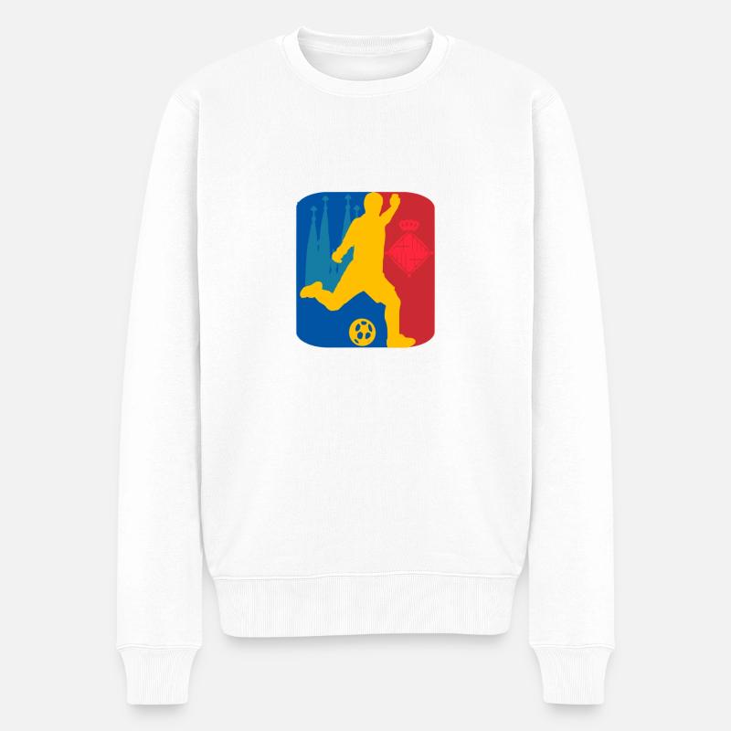 Barcelona - Männer Premium Bio Pullover - Weiß