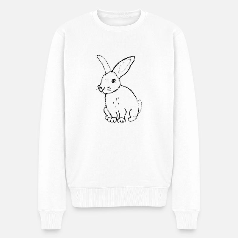 Hase - Männer Premium Bio Pullover - Weiß