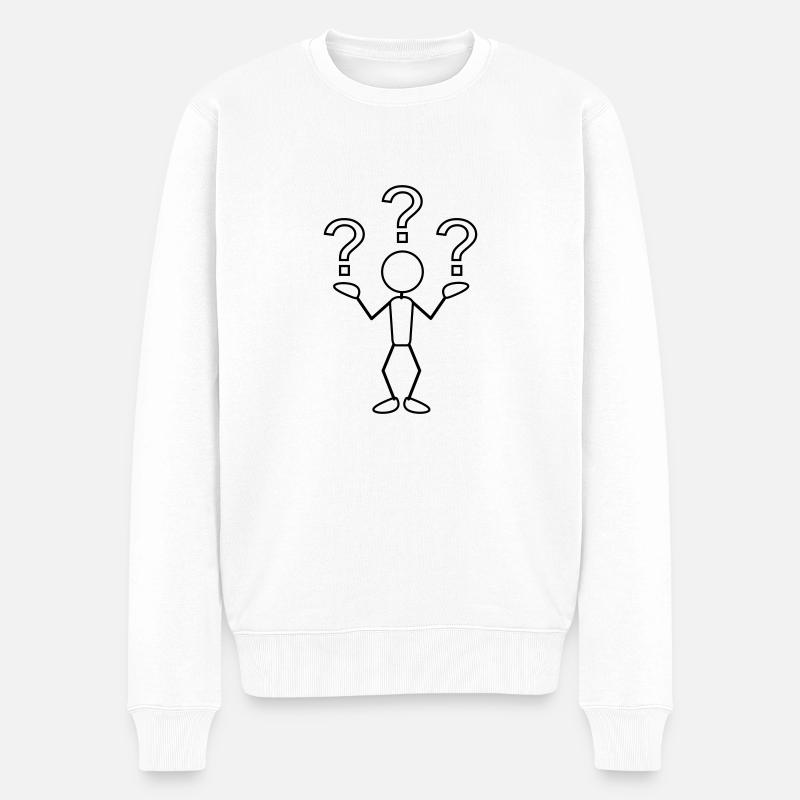 greyman_with_problems_1c - Männer Premium Bio Pullover - Weiß