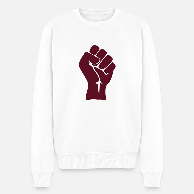 Handpower one - Männer Premium Bio Pullover - Weiß