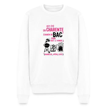 Charente Aperitif Fach Grill zubereitet Bier - Männer Premium Bio Pullover - Weiß - Vorne - Thijin (182cm)
