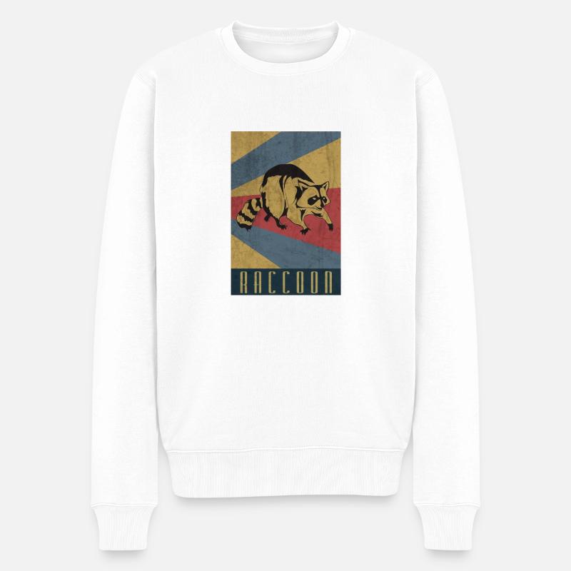 Coon Waschbär Raccoon Kleinbär Bär Geschenk - Männer Premium Bio Pullover - Weiß