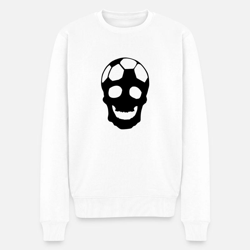 Crâne du football - Pull Premium bio Homme - blanc