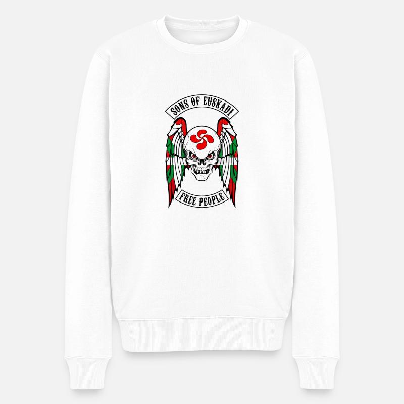 Söhne Euskadi - Männer Premium Bio Pullover - Weiß