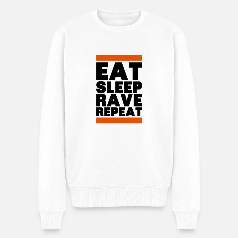 eat sleep rave repeat - Männer Premium Bio Pullover - Weiß