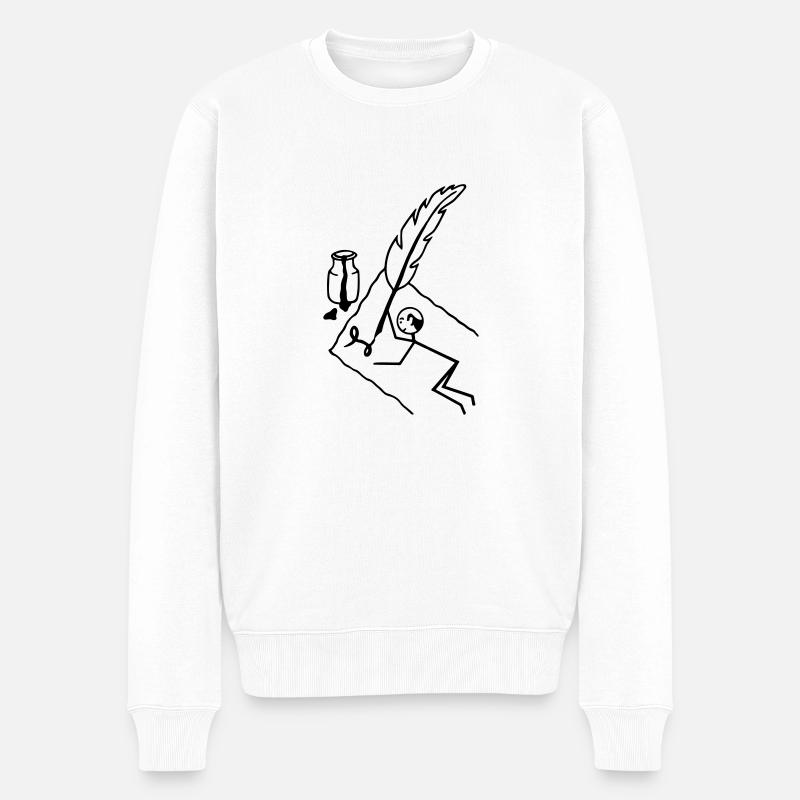 Poet Schriftsteller - Männer Premium Bio Pullover - Weiß