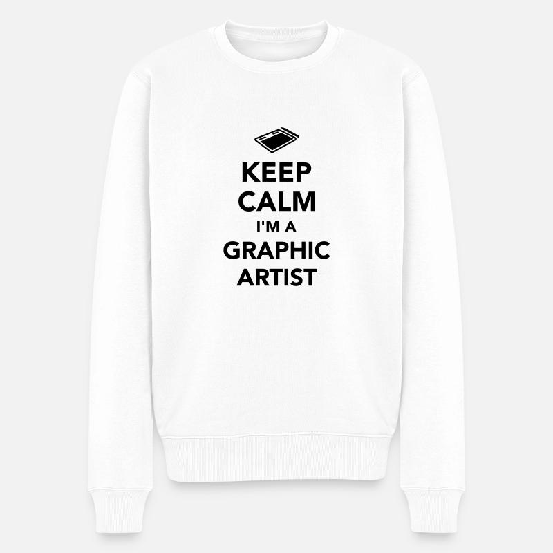 Grafiker - Männer Premium Bio Pullover - Weiß