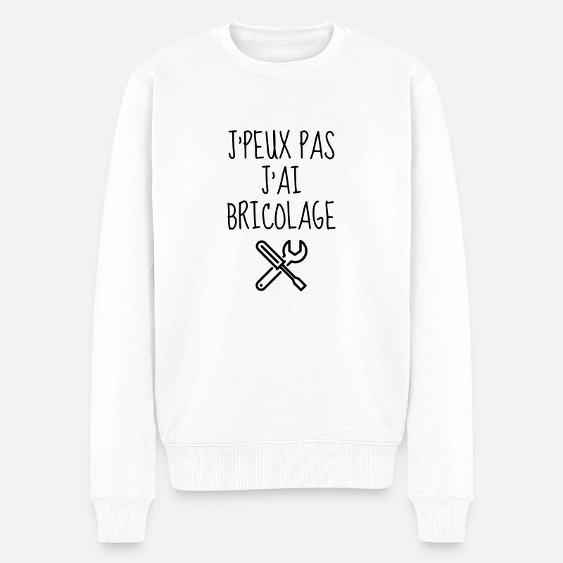 Outil / Réparer / Bricolage / Bricoleur - Pull Premium bio Homme - blanc