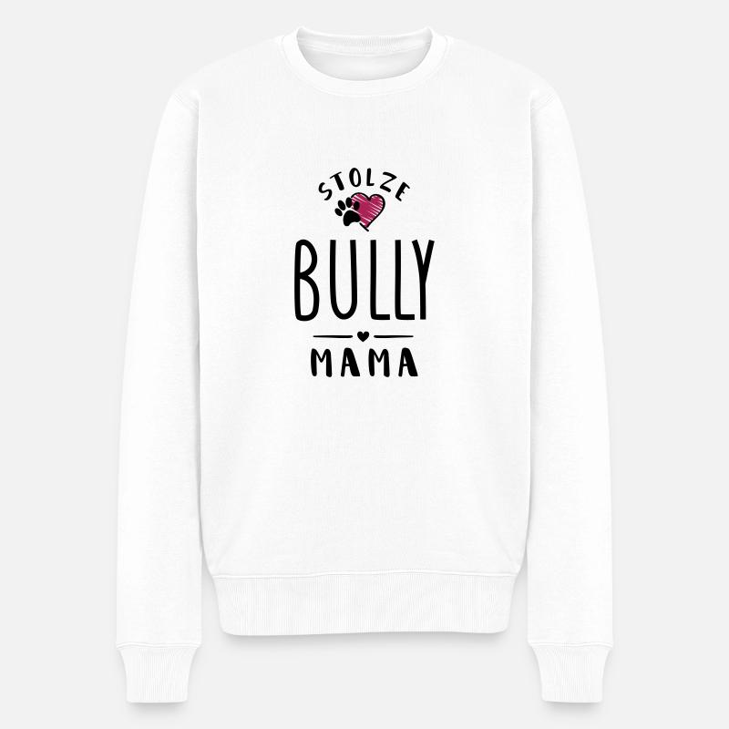 bully mama herz - Männer Premium Bio Pullover - Weiß