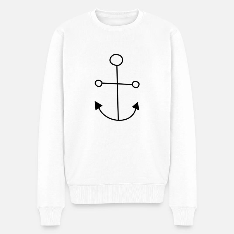 Anker - Männer Premium Bio Pullover - Weiß