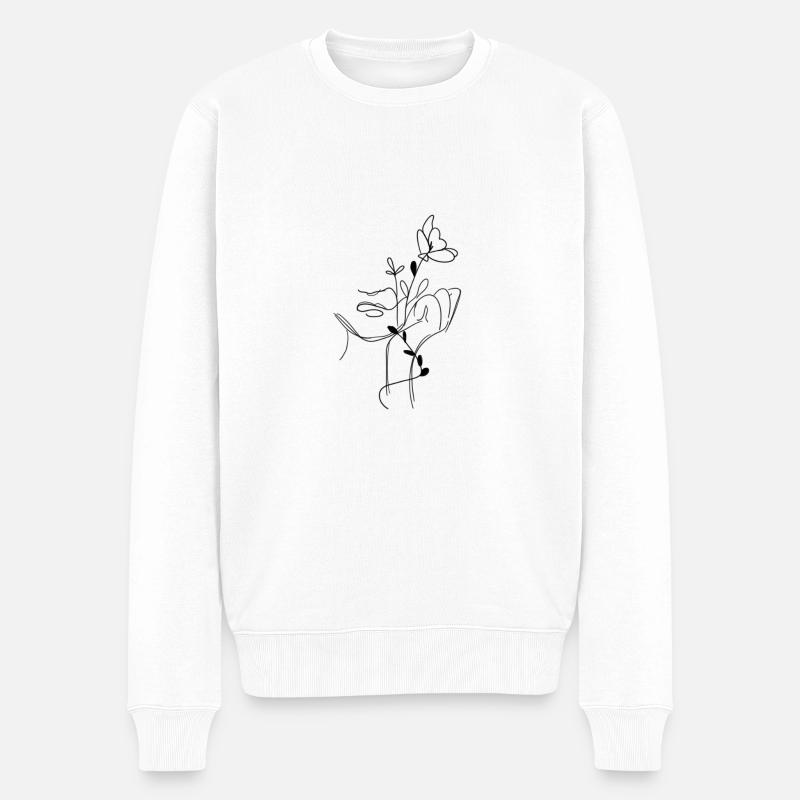 some flower girl - Männer Premium Bio Pullover - Weiß