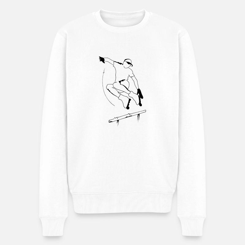 aggressive freestyle roller - Männer Premium Bio Pullover - Weiß