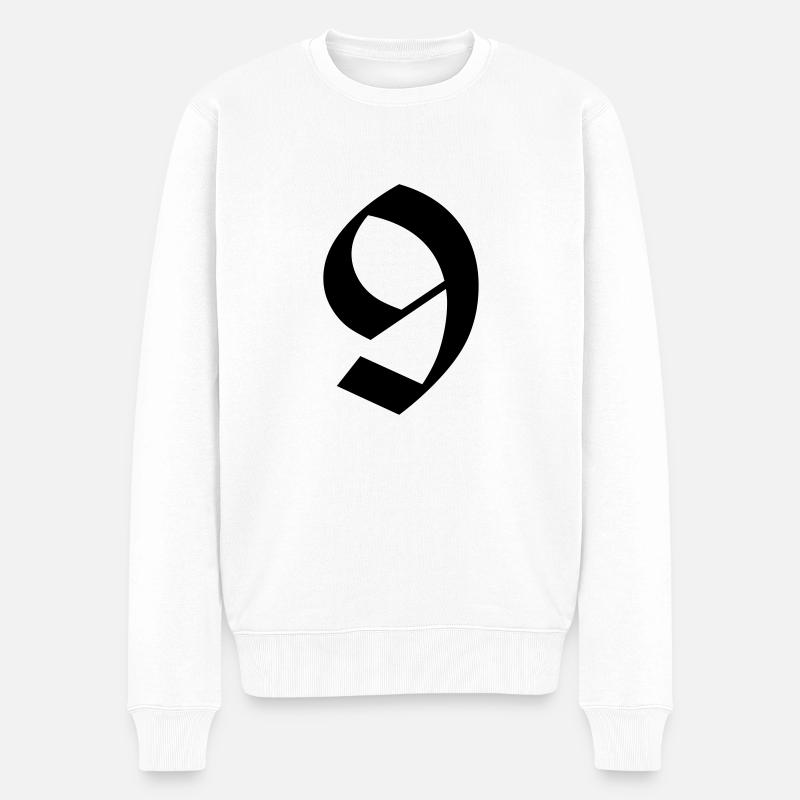 9 - Männer Premium Bio Pullover - Weiß