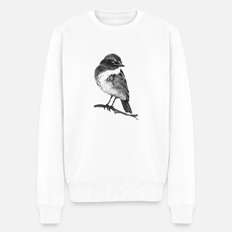 Vogel - Männer Premium Bio Pullover - Weiß