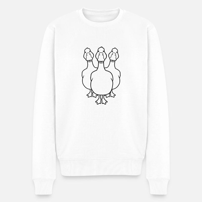 Équipe d’équipage oies mignonnes - Pull Premium bio Homme - blanc
