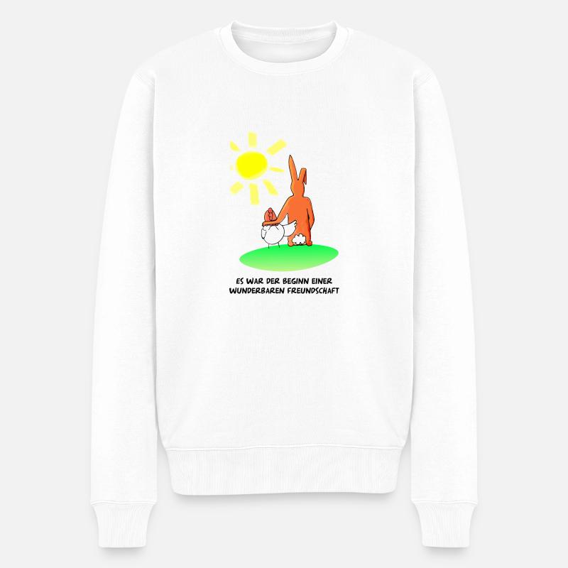 Freundschaft - Die Henne Maja - Männer Premium Bio Pullover - Weiß