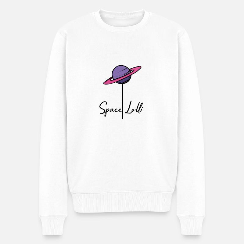 Space Lolli Saturn - Männer Premium Bio Pullover - Weiß