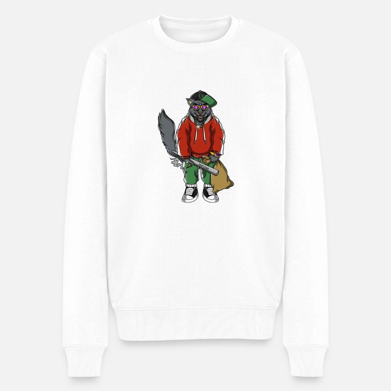 Léonard, Loup - Pull Premium bio Homme - blanc