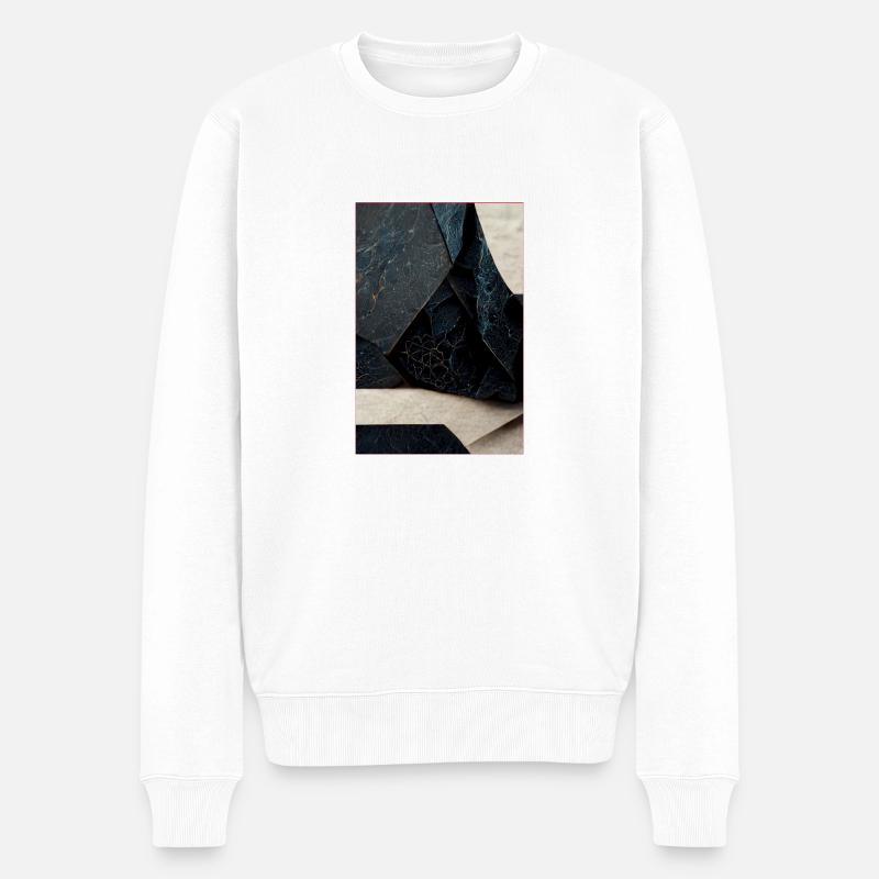 Abstract Black White - Männer Premium Bio Pullover - Weiß