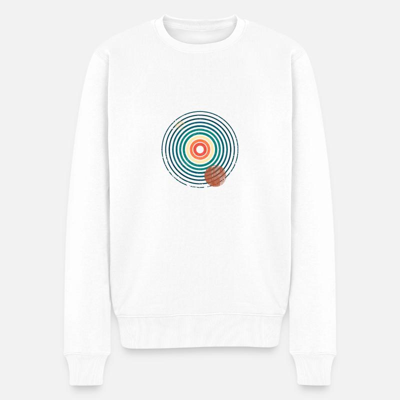 Retro Abstract 3 - Männer Premium Bio Pullover - Weiß