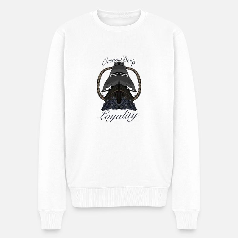 Schiff - Männer Premium Bio Pullover - Weiß