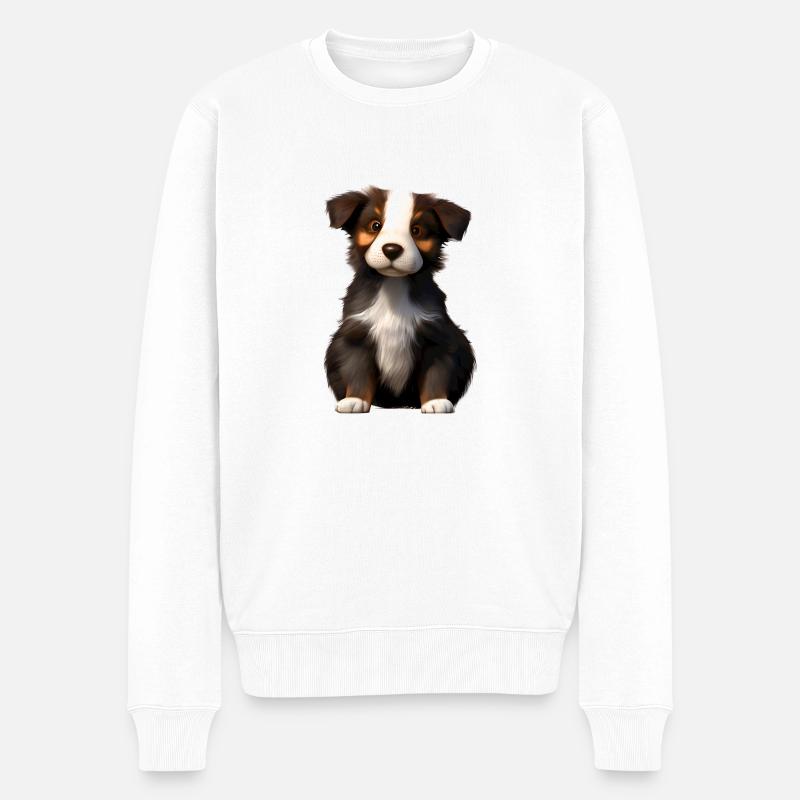 Chiot Berger Australien Propriétaire Chien - Pull Premium bio Homme - blanc
