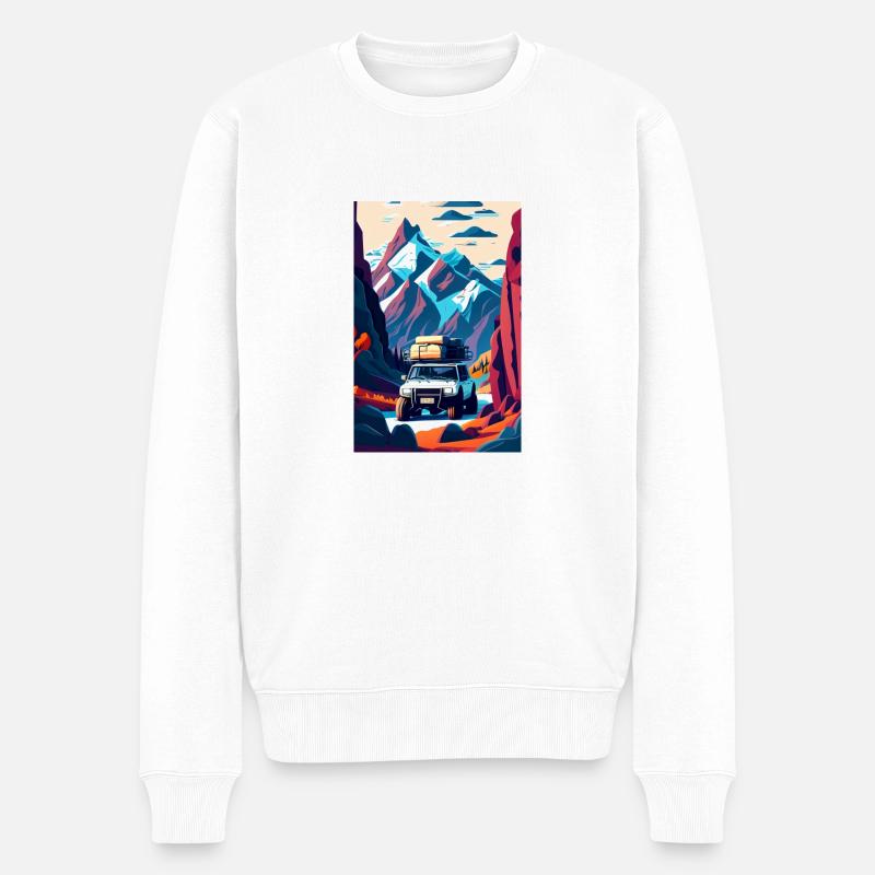 Offroad-Tal - Männer Premium Bio Pullover - Weiß