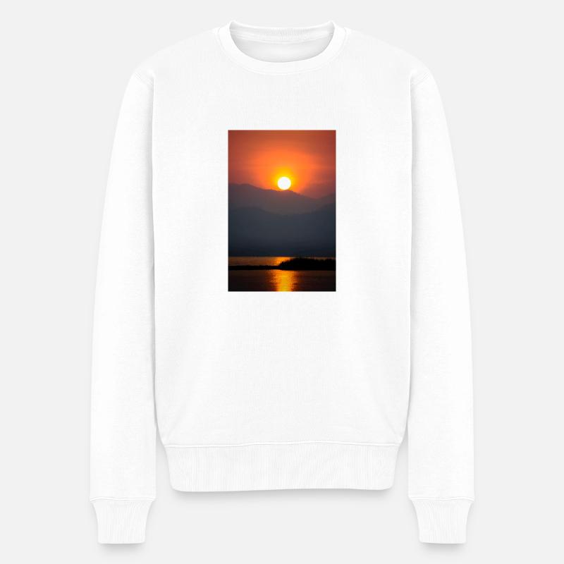 Sonnenaufgang - Männer Premium Bio Pullover - Weiß