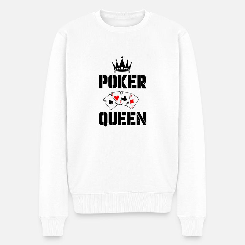 poker queen - Männer Premium Bio Pullover - Weiß