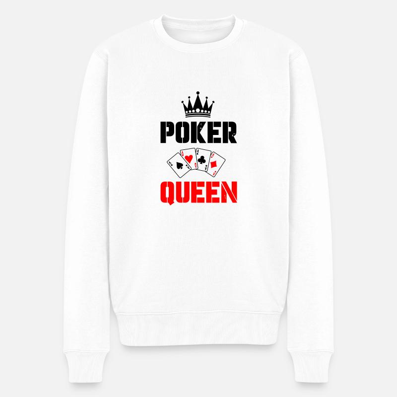 poker queen - Männer Premium Bio Pullover - Weiß