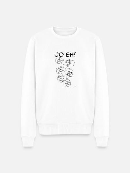 Mimikama "Ja eh" + "Oida" - Männer Premium Bio Pullover - Weiß