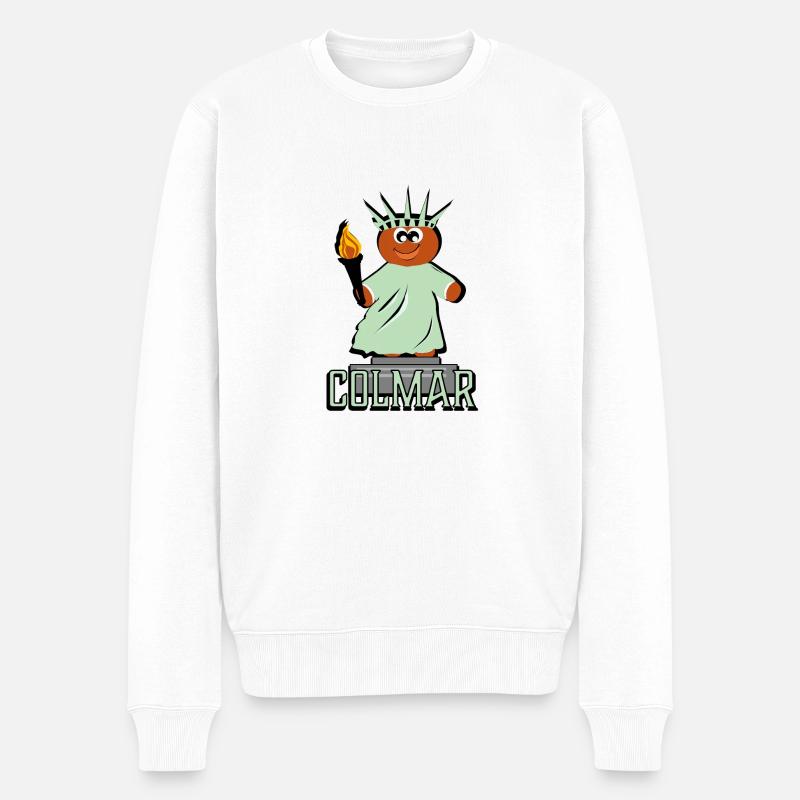 Colmar Statue de la liberté - Pull Premium bio Homme - blanc