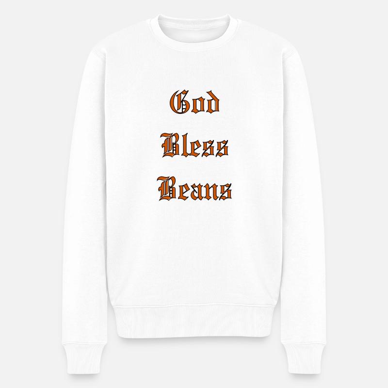 GodBlessBeans - Männer Premium Bio Pullover - Weiß