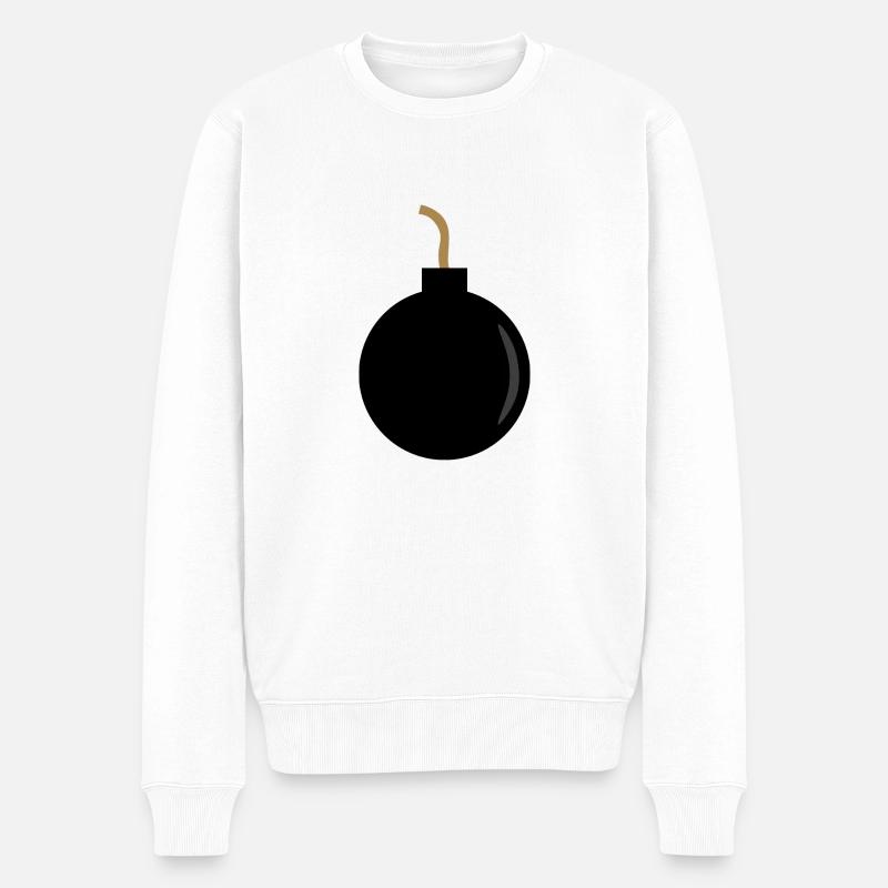 Bombe - Männer Premium Bio Pullover - Weiß