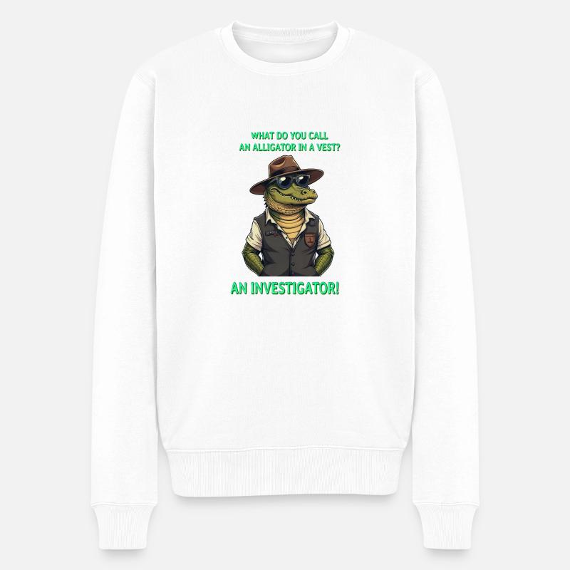 Ein Ermittler - Männer Premium Bio Pullover - Weiß