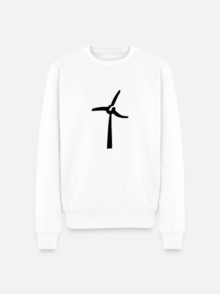 Windmill, éolienne, Windrad - Männer Premium Bio Pullover - Weiß