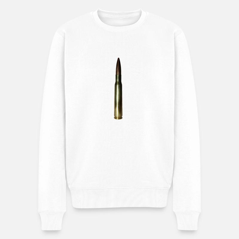 Munition-Gewehr - Männer Premium Bio Pullover - Weiß