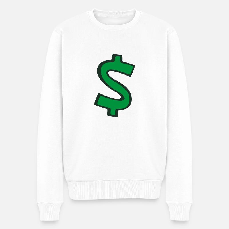 Dollars, $ - Pull Premium bio Homme - blanc