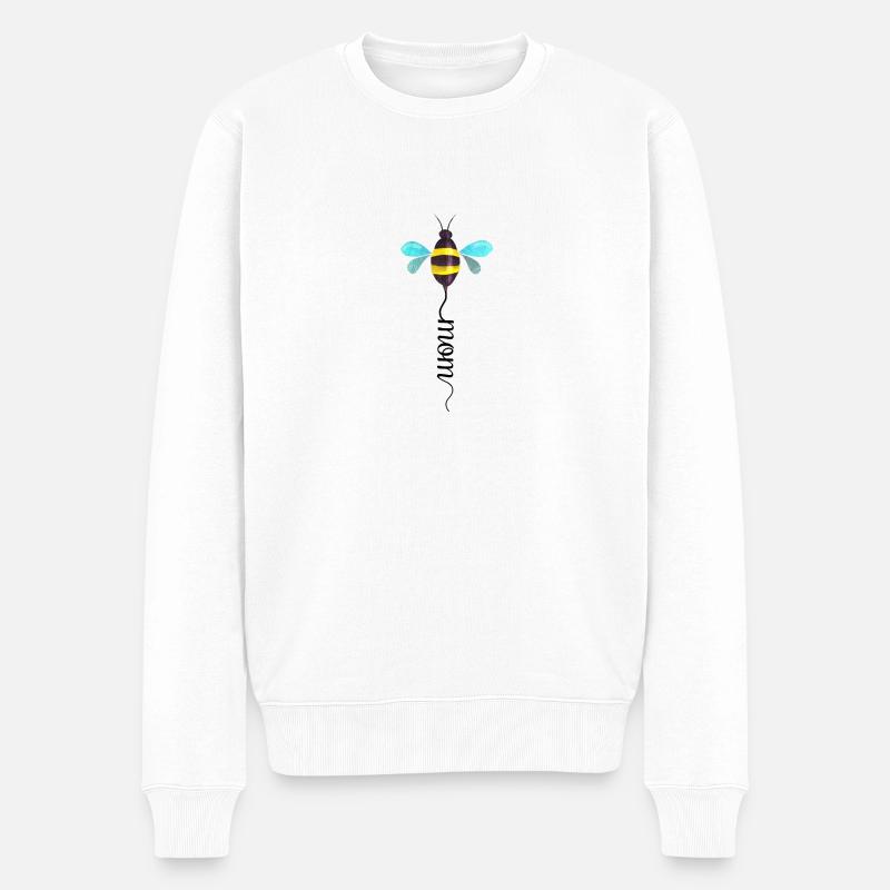 Bee Mom - Männer Premium Bio Pullover - Weiß